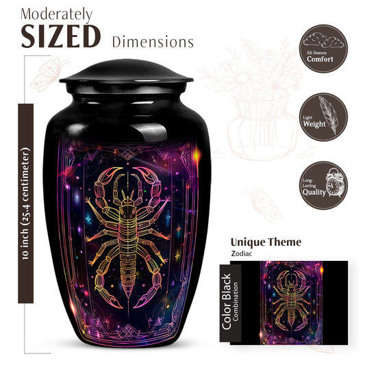 Classic 10-inch zodiac urn made of aluminium