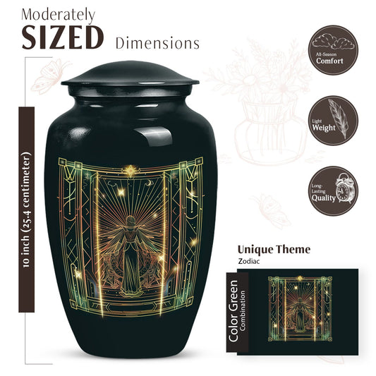 10-Inch zodiac urn.