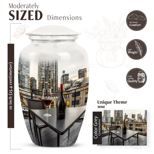 10 inch wine urn, memorial adult urns for ashes.