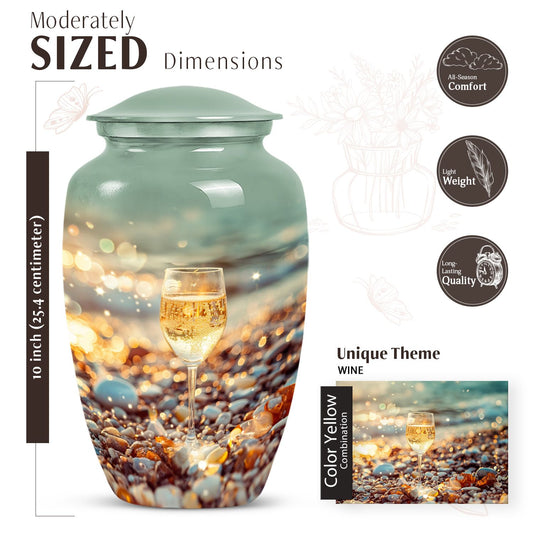 10-inch classic wine urn for mom,.