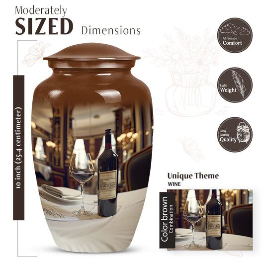 10 Inch classic aluminum wine urn.