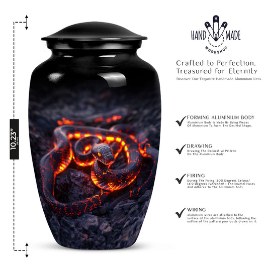 Abstract design snake urn for adult ashes women.