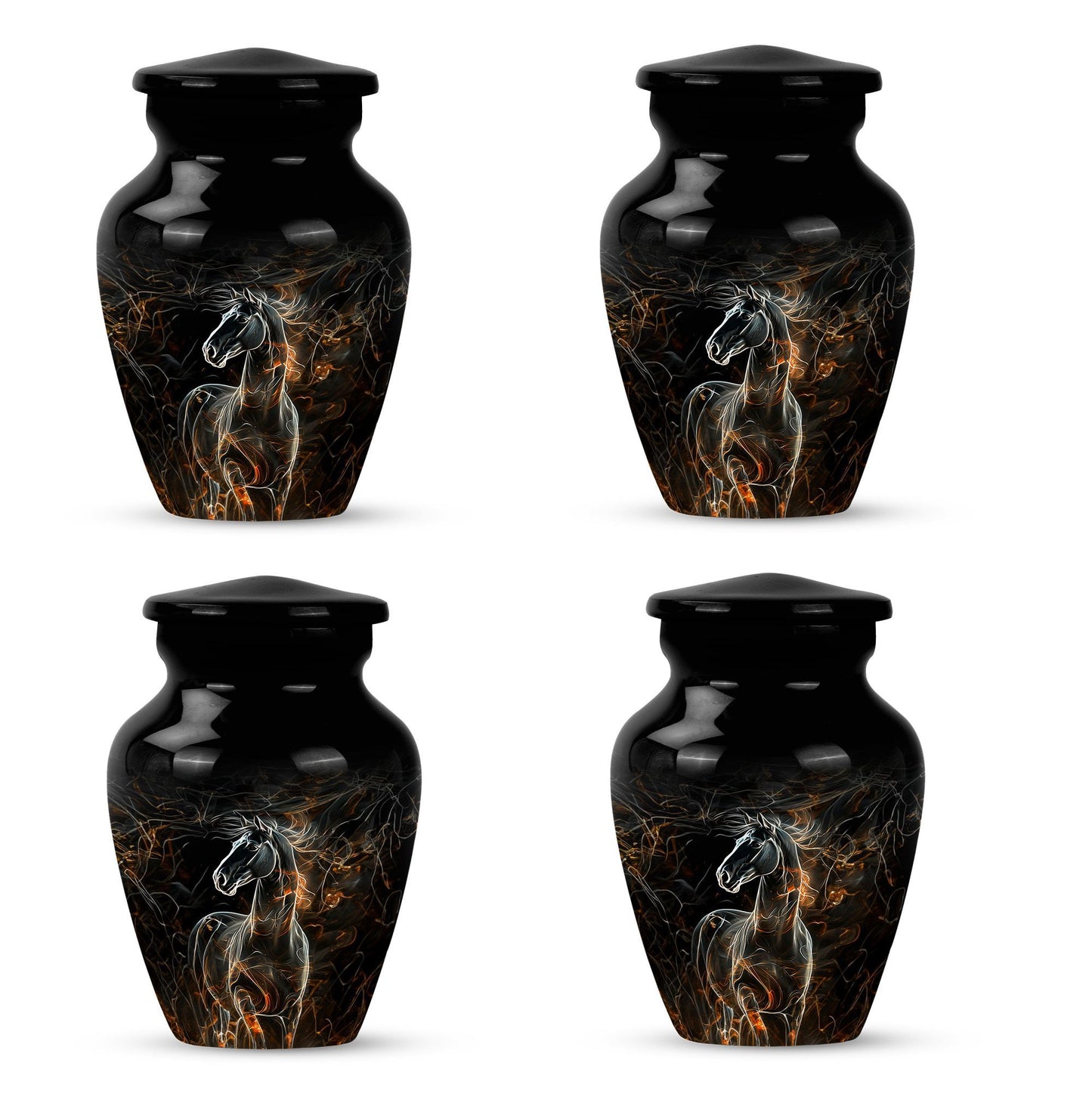 Classic 10-inch Horse Urn made of Aluminium for funeral,