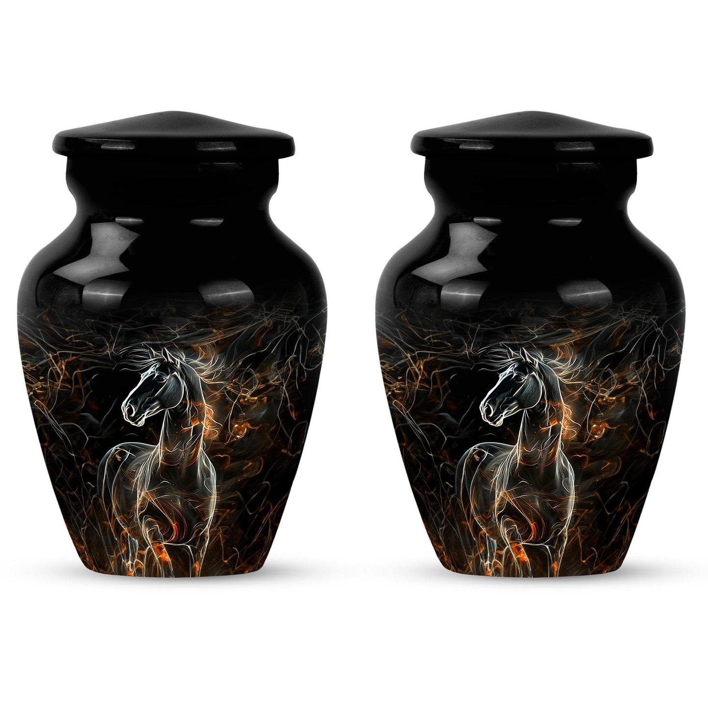 Classic 10-inch Horse Urn made of Aluminium for funeral,