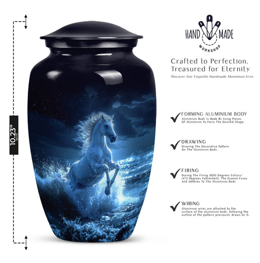Classic 10 inch Horse Urn.