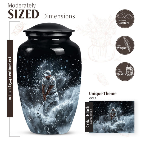 10-inch Classic Golf Urn, funeral burial urn