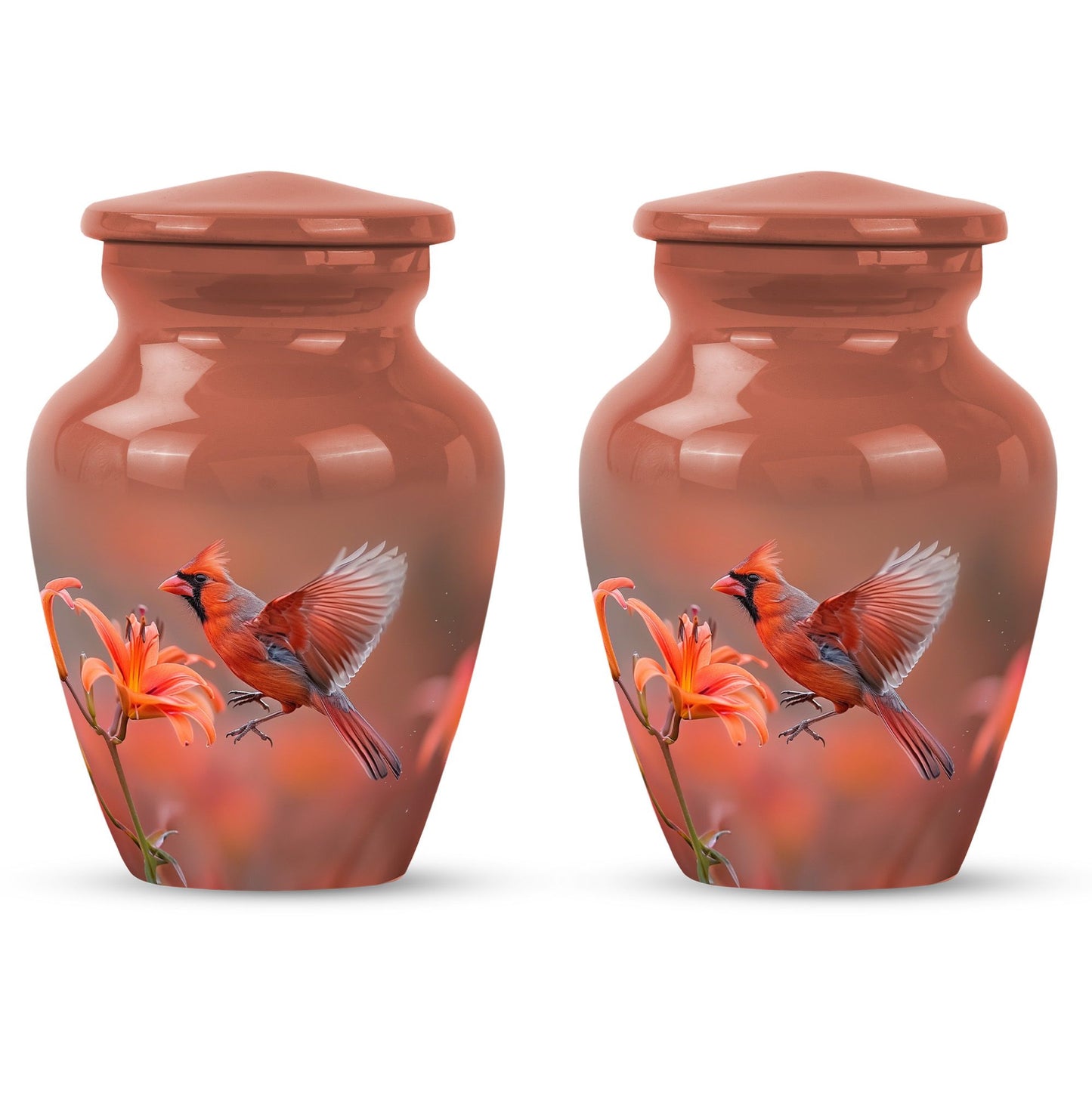 Classic Aluminium Cardinal Bird Urn,
