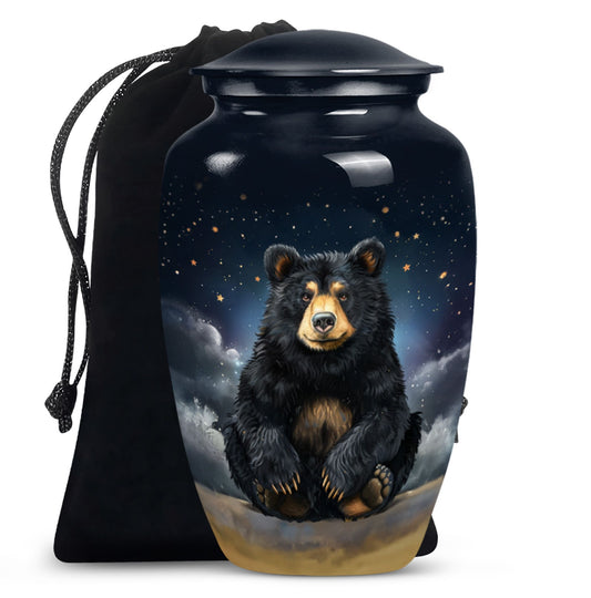 Classic 10-inch bear urn, aluminium memorial funeral urn