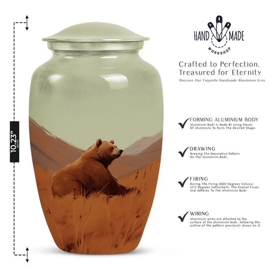 Classic 10-inch bear urn for cremation ashes,