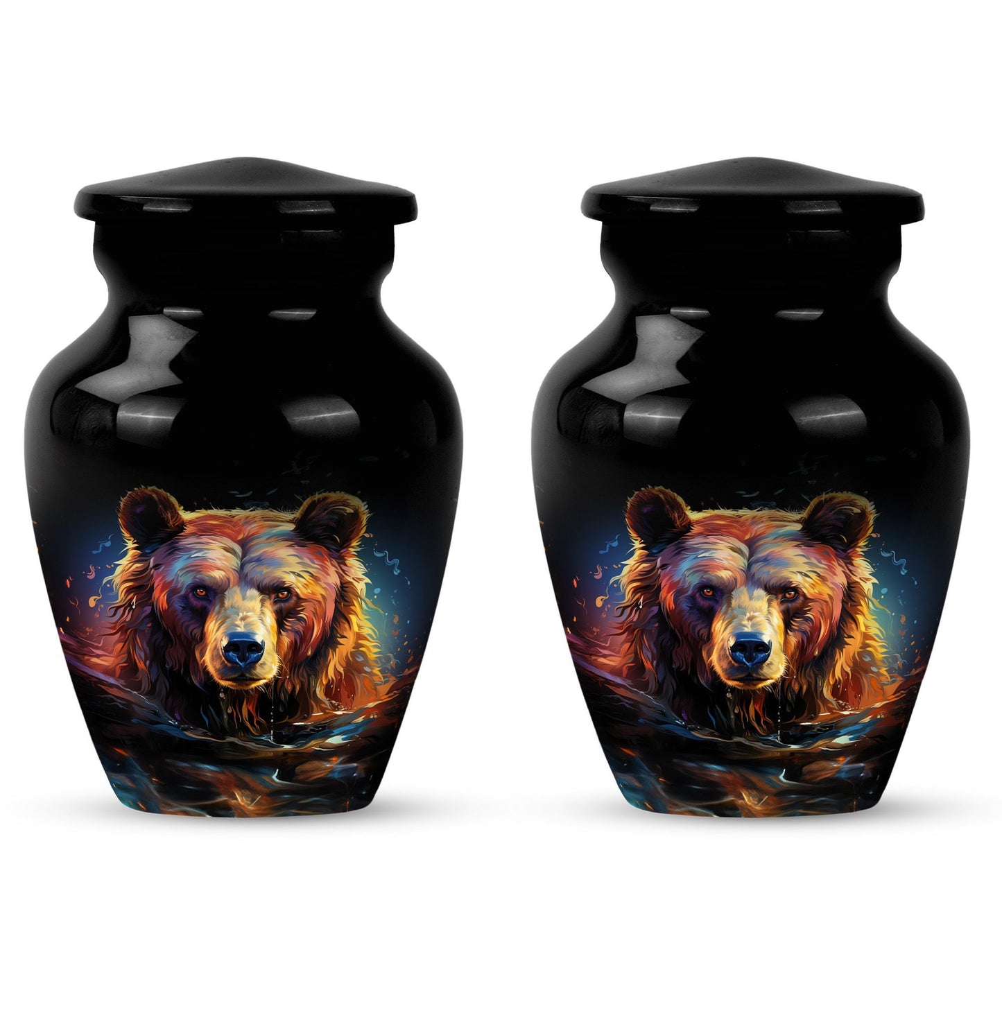 bear urn for adult ashes with engraving option.