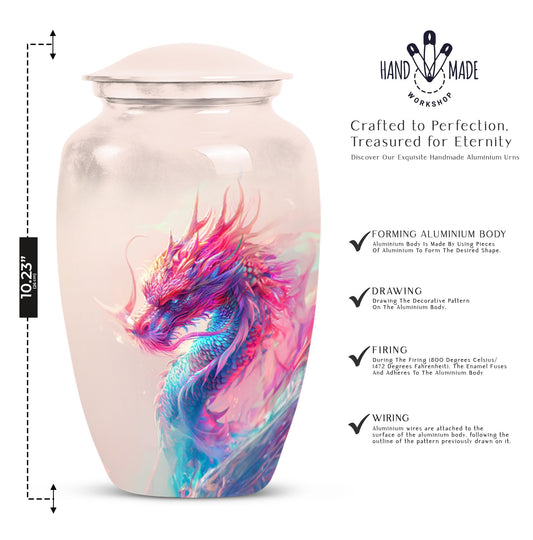 10-inch classic dragon urn, aluminium, customized