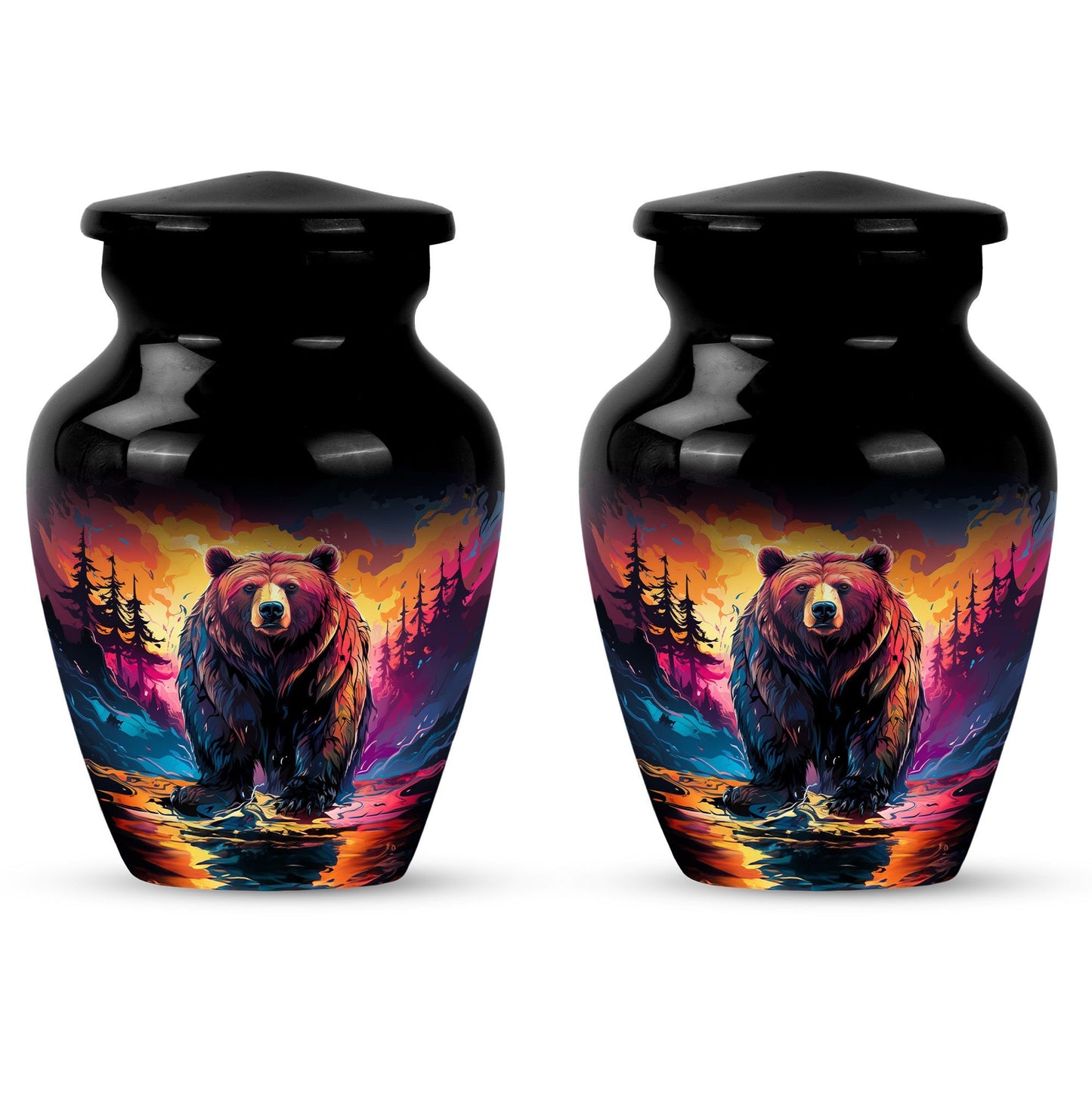 10-inch Grizzly Bear Urn, Classic-style Aluminium Funeral