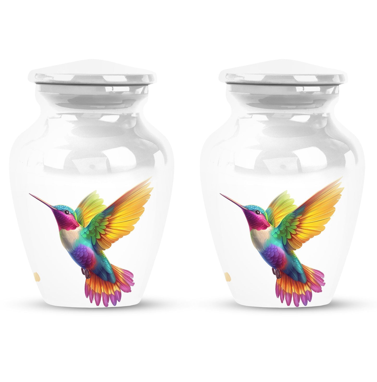 humming bird urn, aluminum funeral cremation urn for women