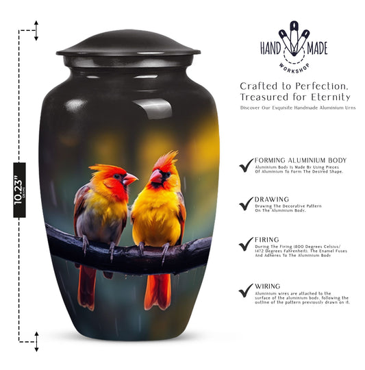 Cardinal Bird classic aluminum urn.