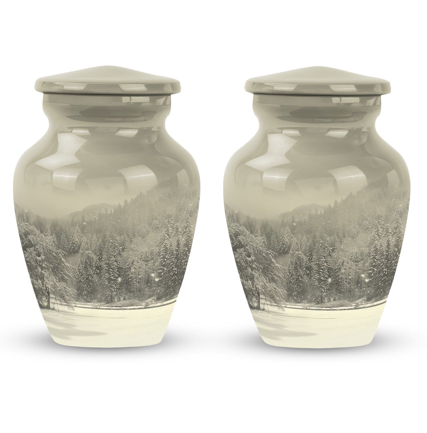 mountain winter urn