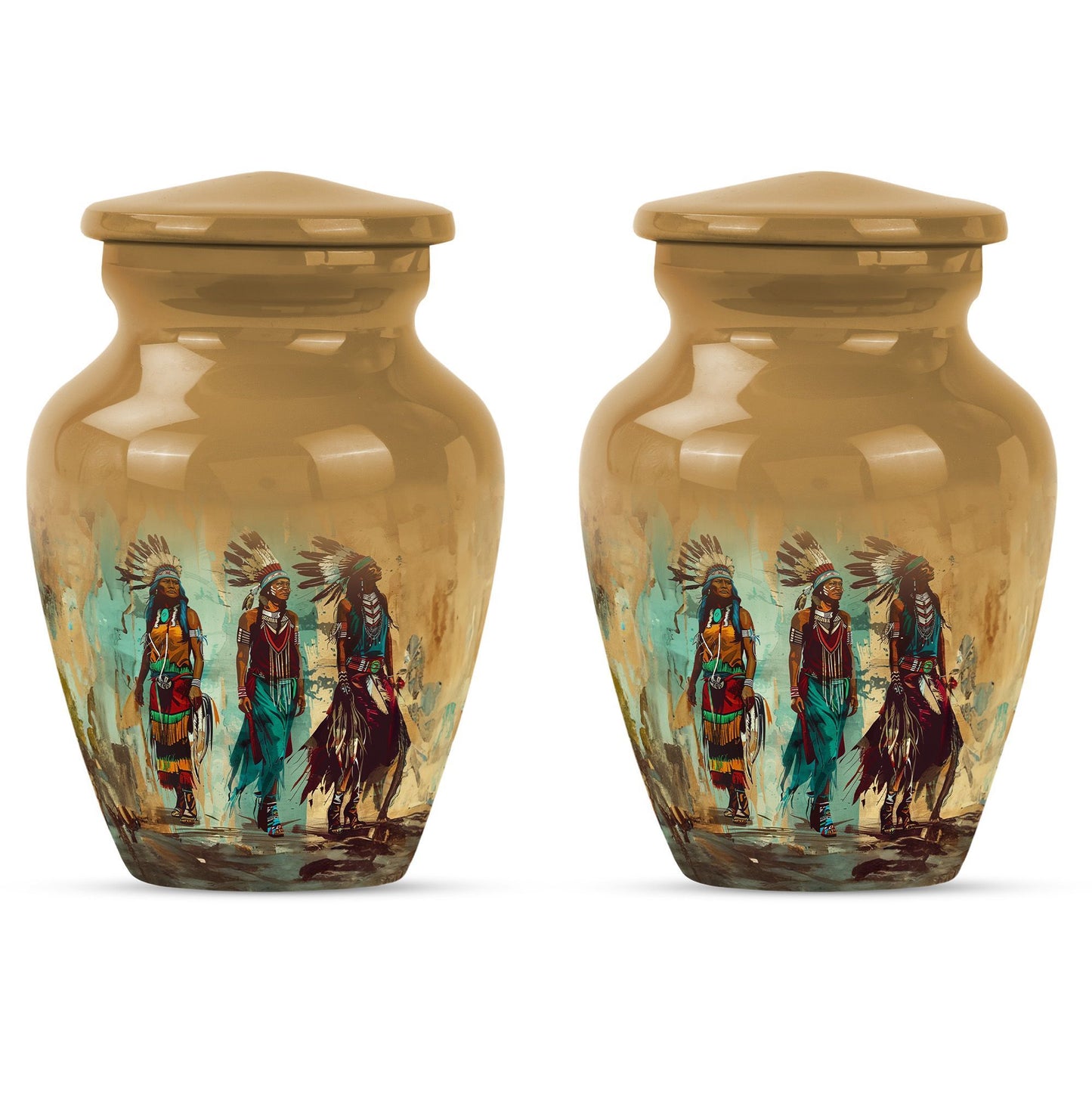 Abstract designed native american urn, 10-inch classic