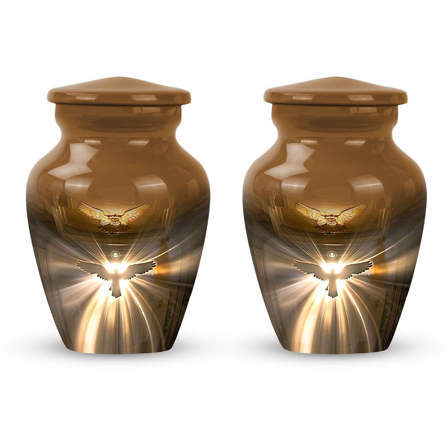 catholic urn for adult ashes, customizable
