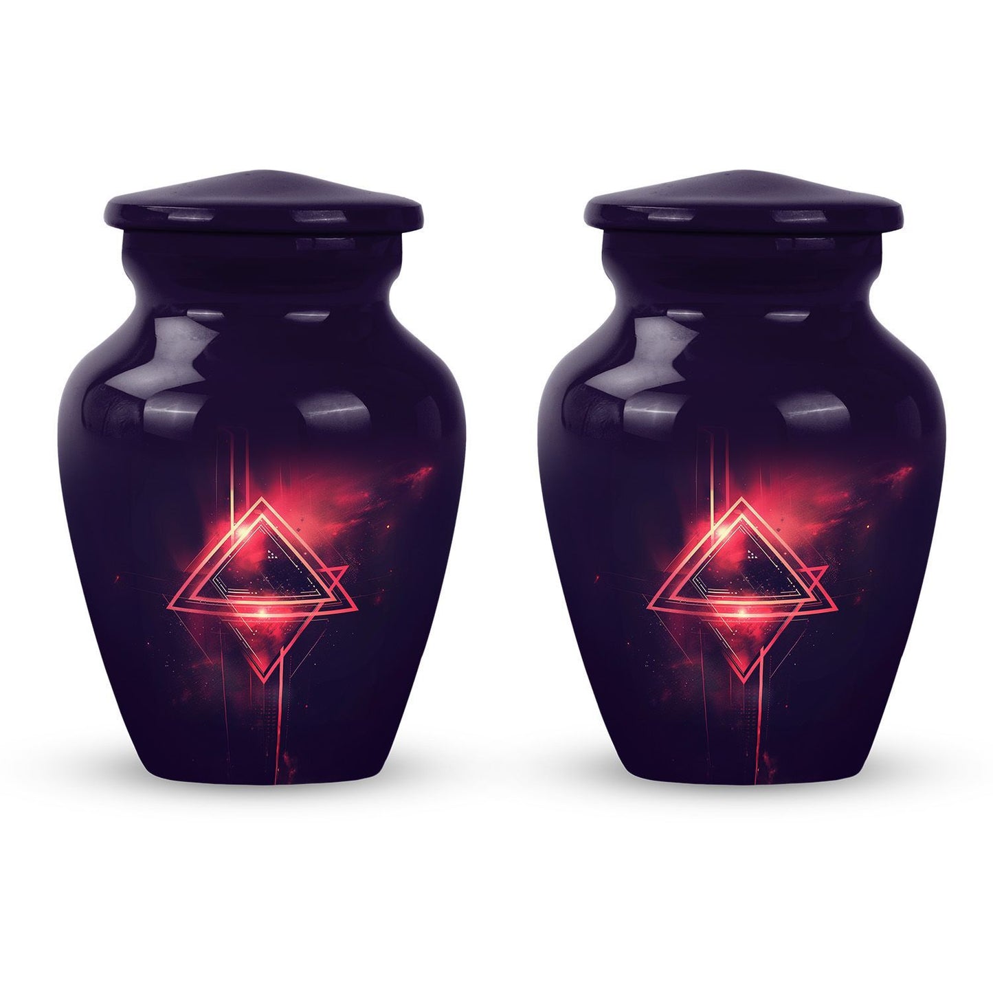 Catholic cremation urn in aluminium for men.