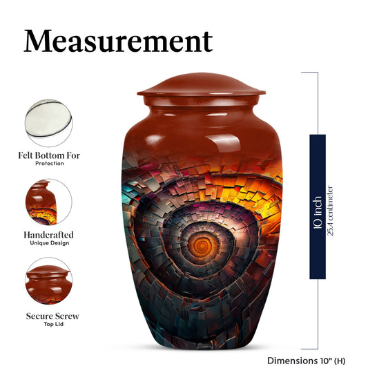 10-inch classic spiral urn, perfect for men's cremation.