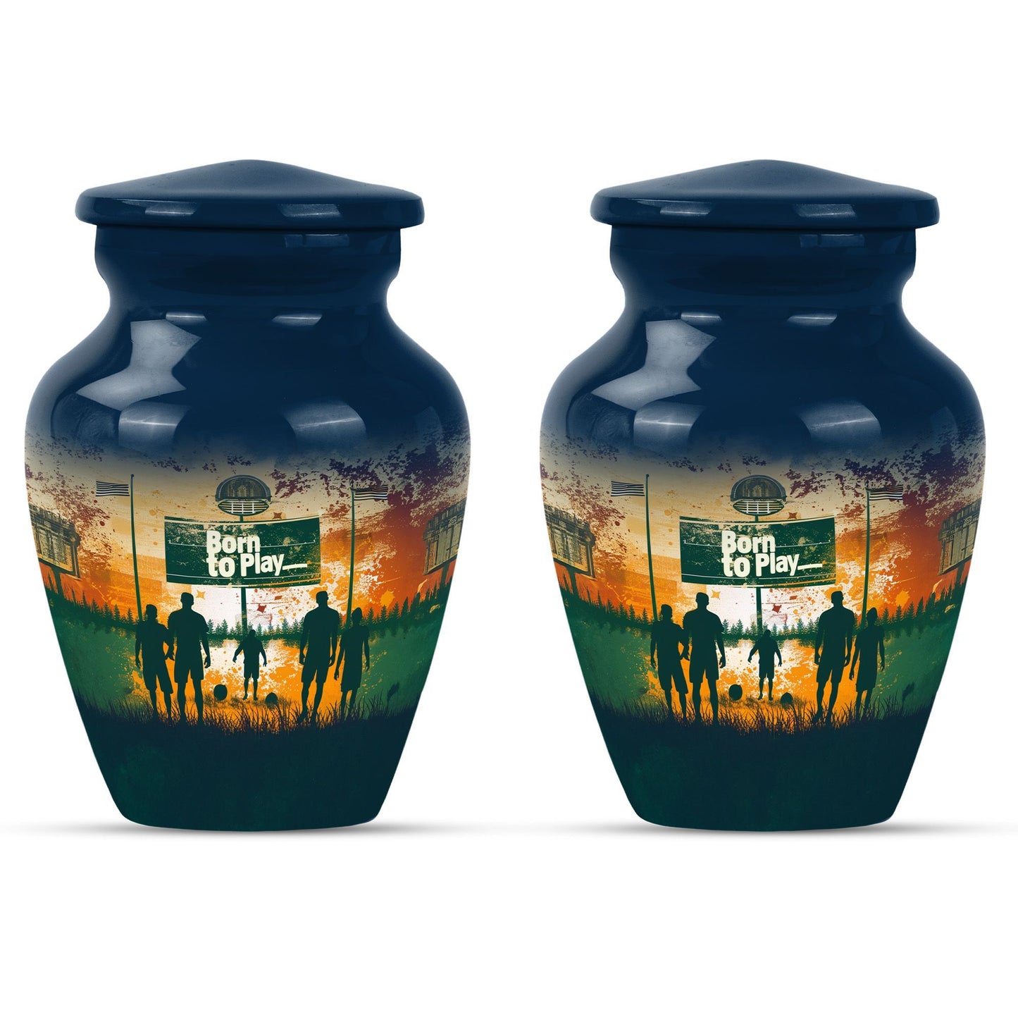 football urn cremation ashes