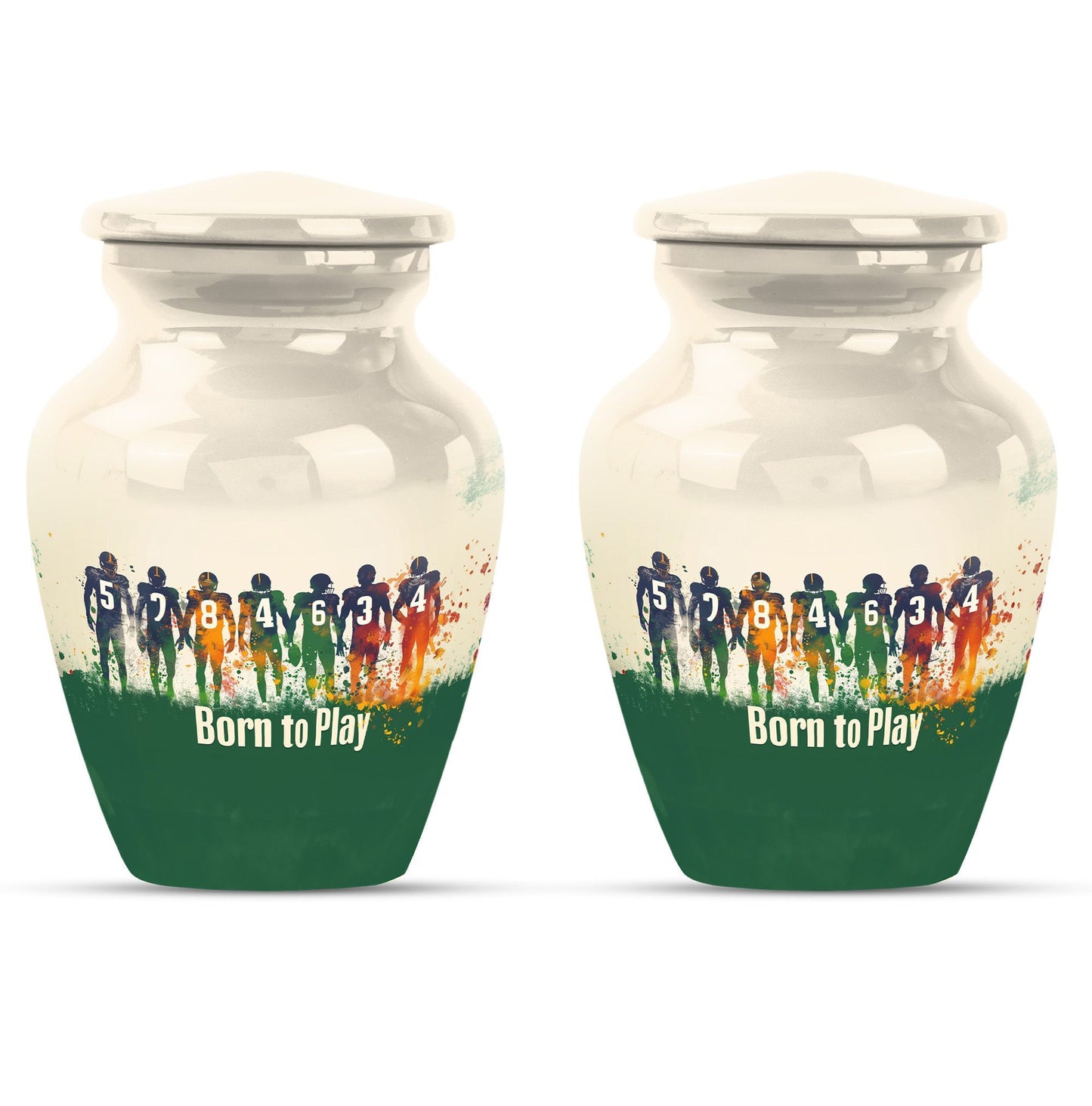 Classic 10-inch football urn for burial ashes.