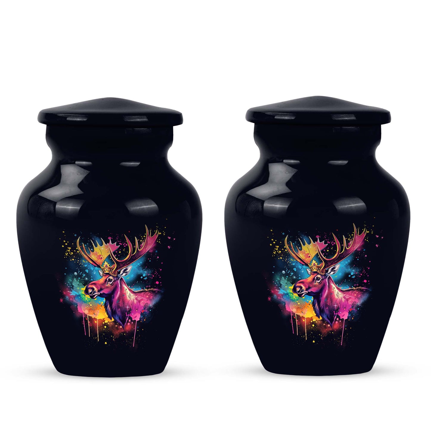 10-inch classic, large aluminum memorial urn themed with walking