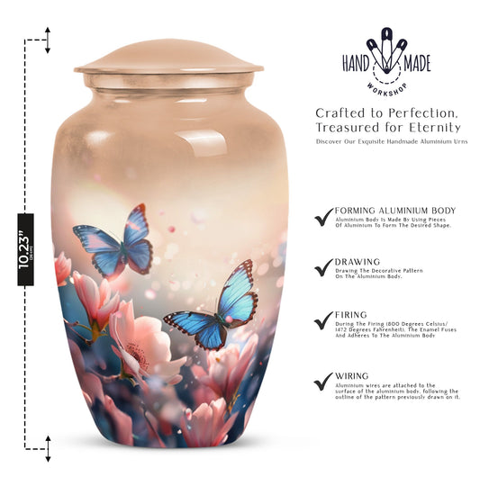 10-inch classic butterfly urn for men's ashes, customizable