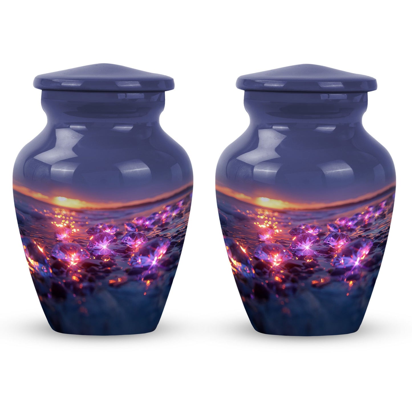 Classic 10-inch diamond urn for adult ashes.