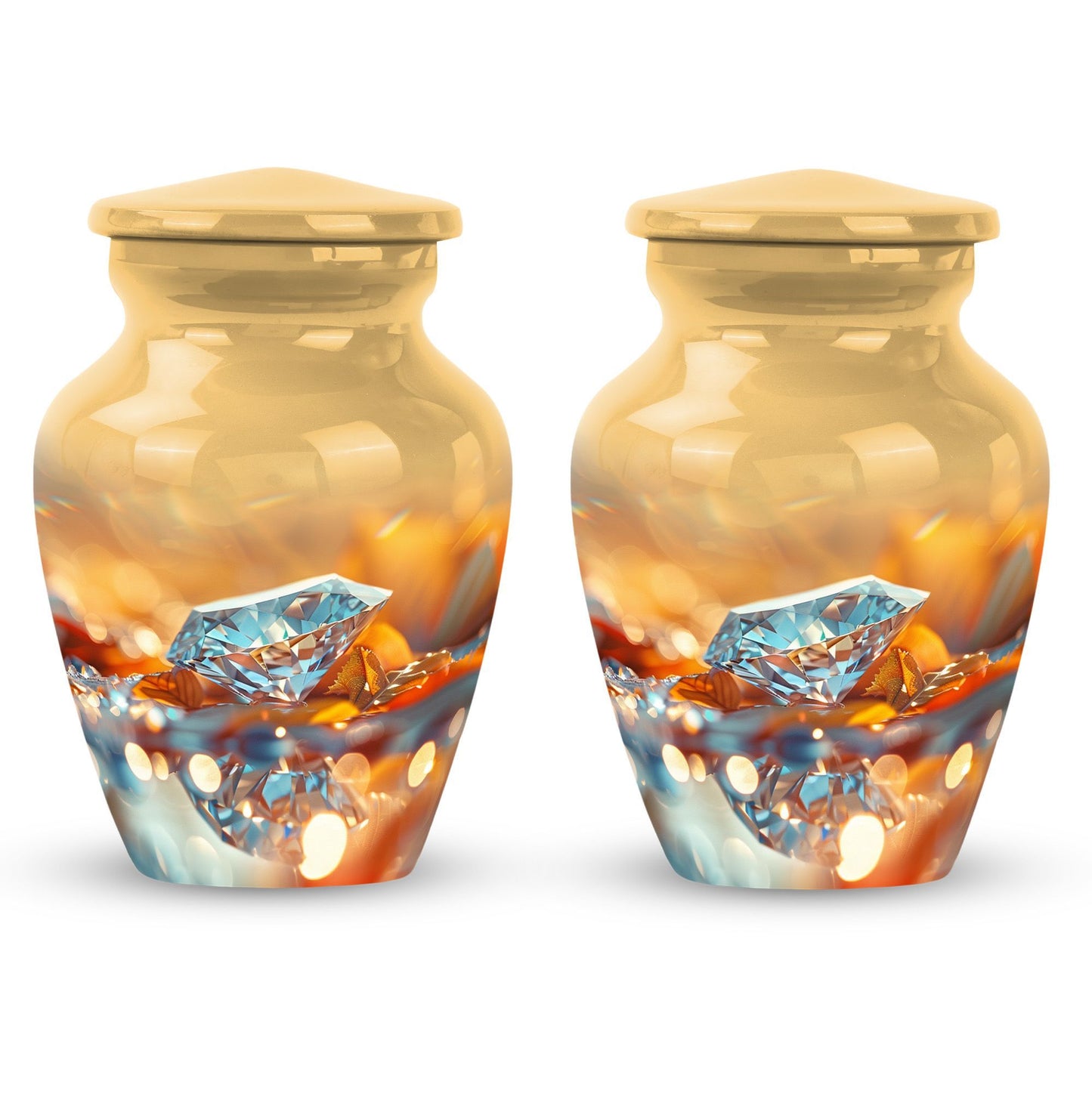 Classic diamond urn, aluminium material.