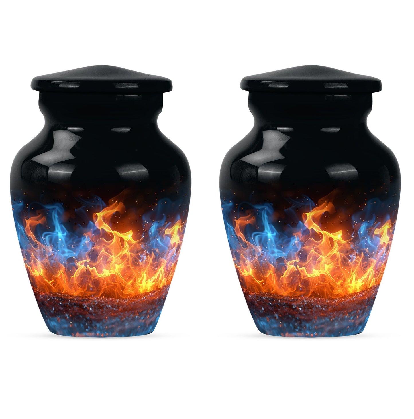 Classic fire urn, 10-inch aluminum memorial urn for ashes
