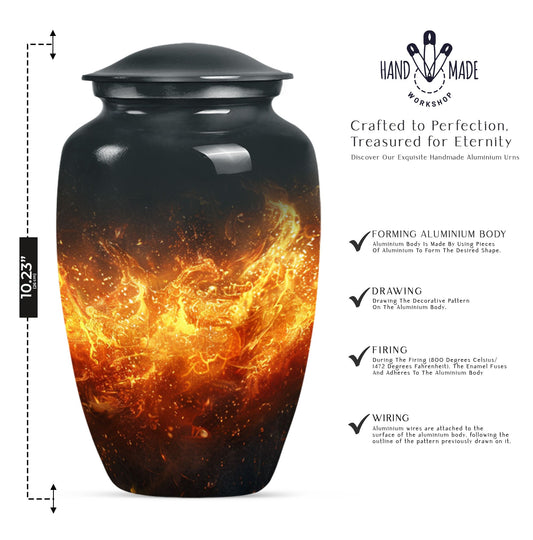 Classic Aluminium Fire Urn for human ashes.
