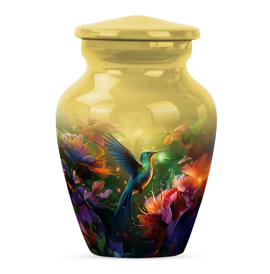 Green Humming Bird Urns For Mom - Pink Floral Memorial Urn For Ashes