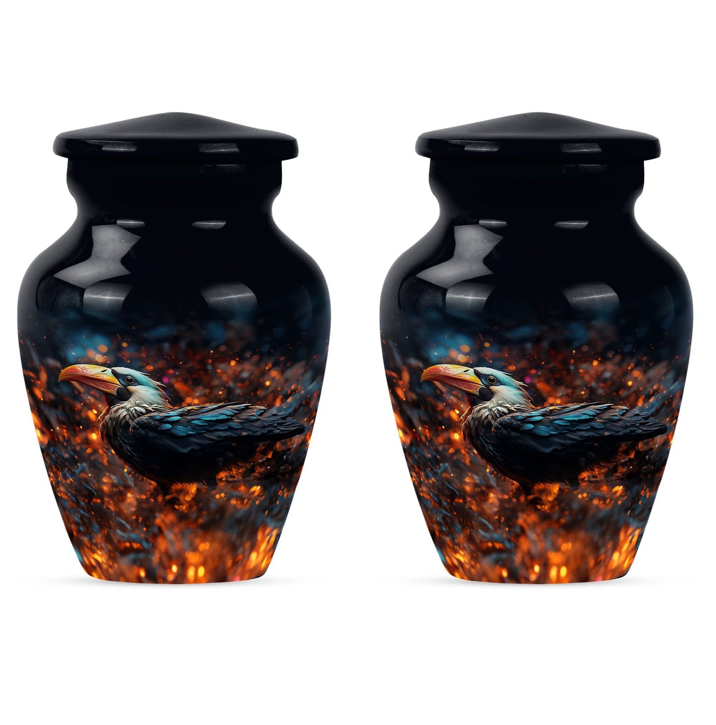 Classic Puffin Bird Urn, abstract burial ash urn for ashes
