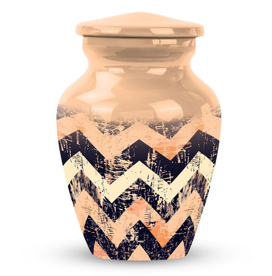 Zigzag Pattern Urn For Adult Male & Female - Zigzag Funeral Urn For Ashes