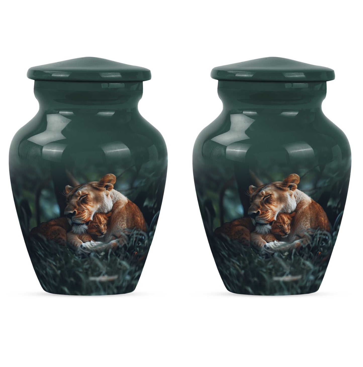 Lion classic urn crafted from for commemorative ashes