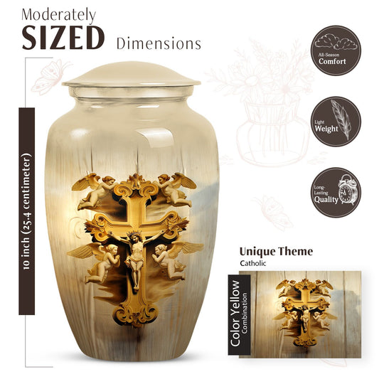 Classic 10-inch Catholic urn.
