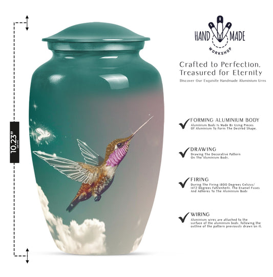 10-inch classic humming bird urn, memorial urn for men,