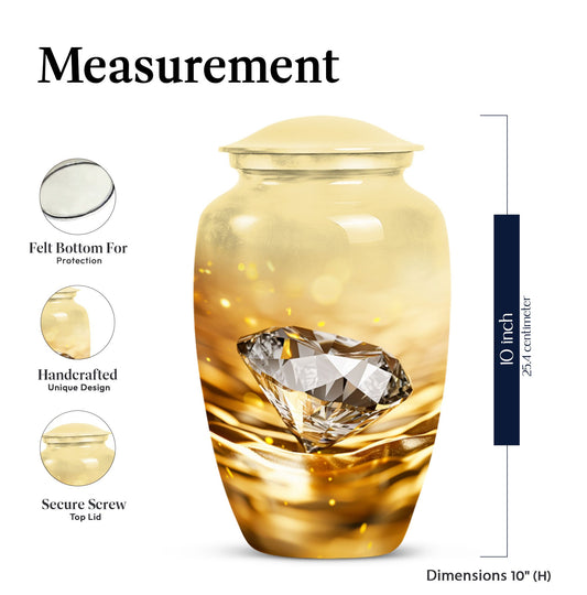 diamond urn in abstract theme for cremation ashes