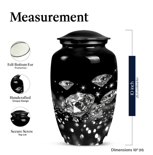 10-inch diamond urn, classic design for large burial