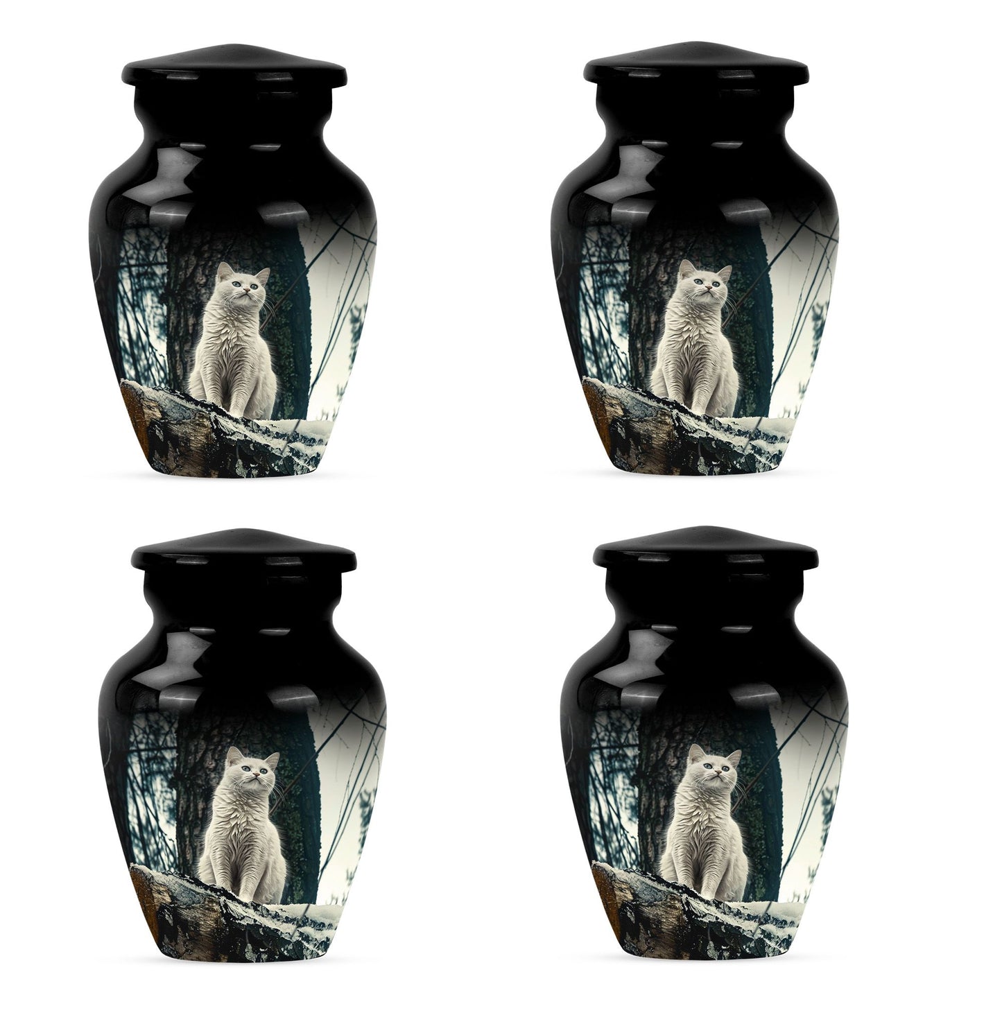 White classic urn for adult human ashes.