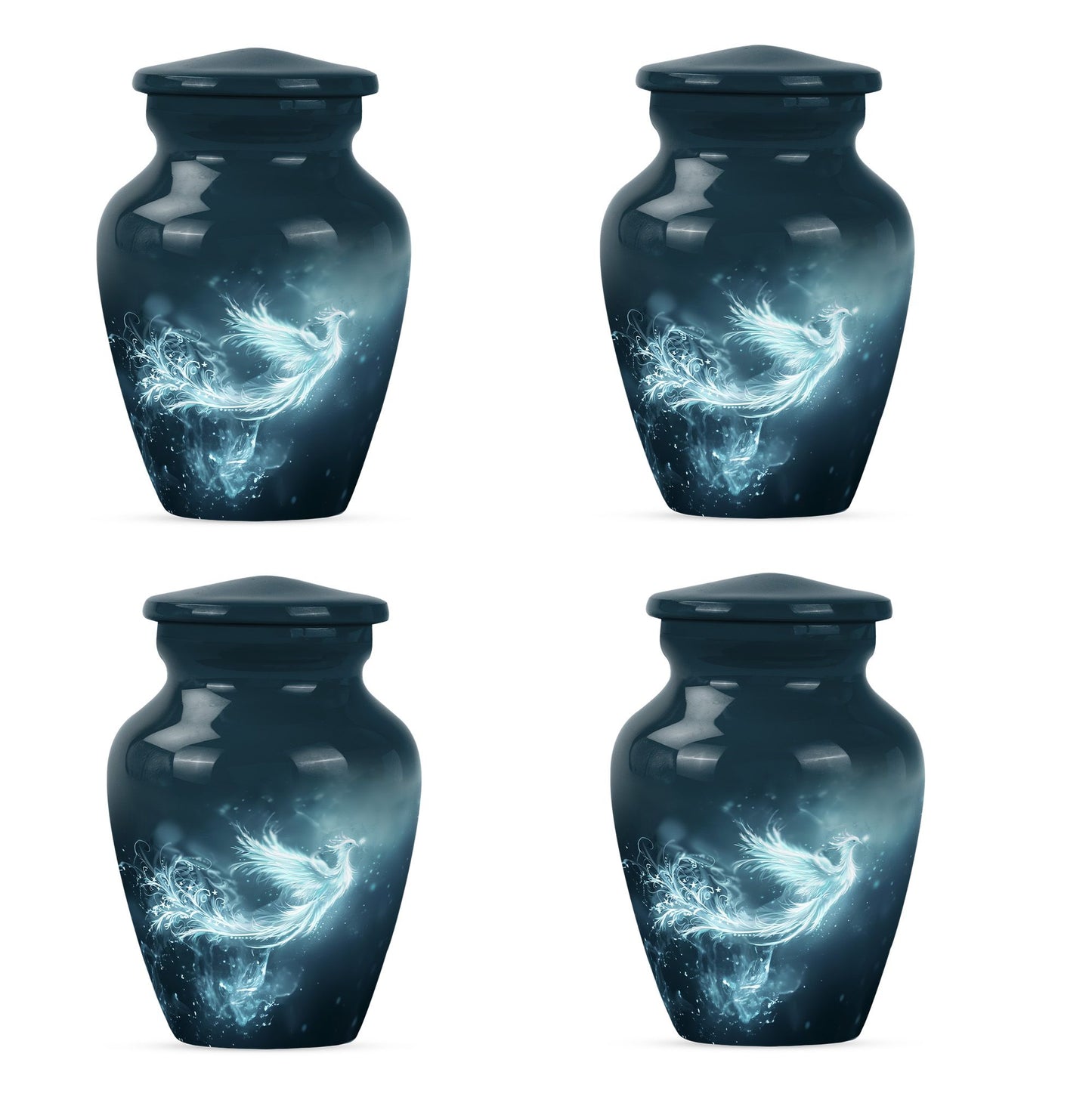 10-inch Phoenix Urn, abstract-themed.
