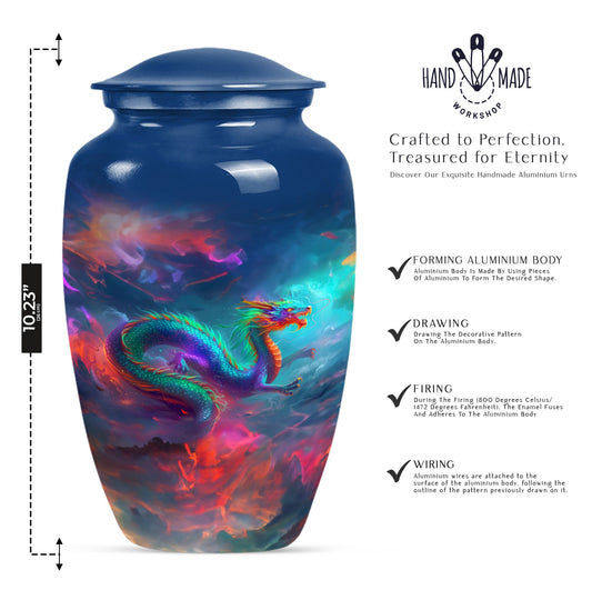 Classic dragon urn for woman's burial ashes
