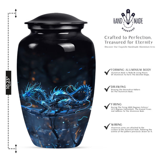 10-inch dragon urn, classic design.