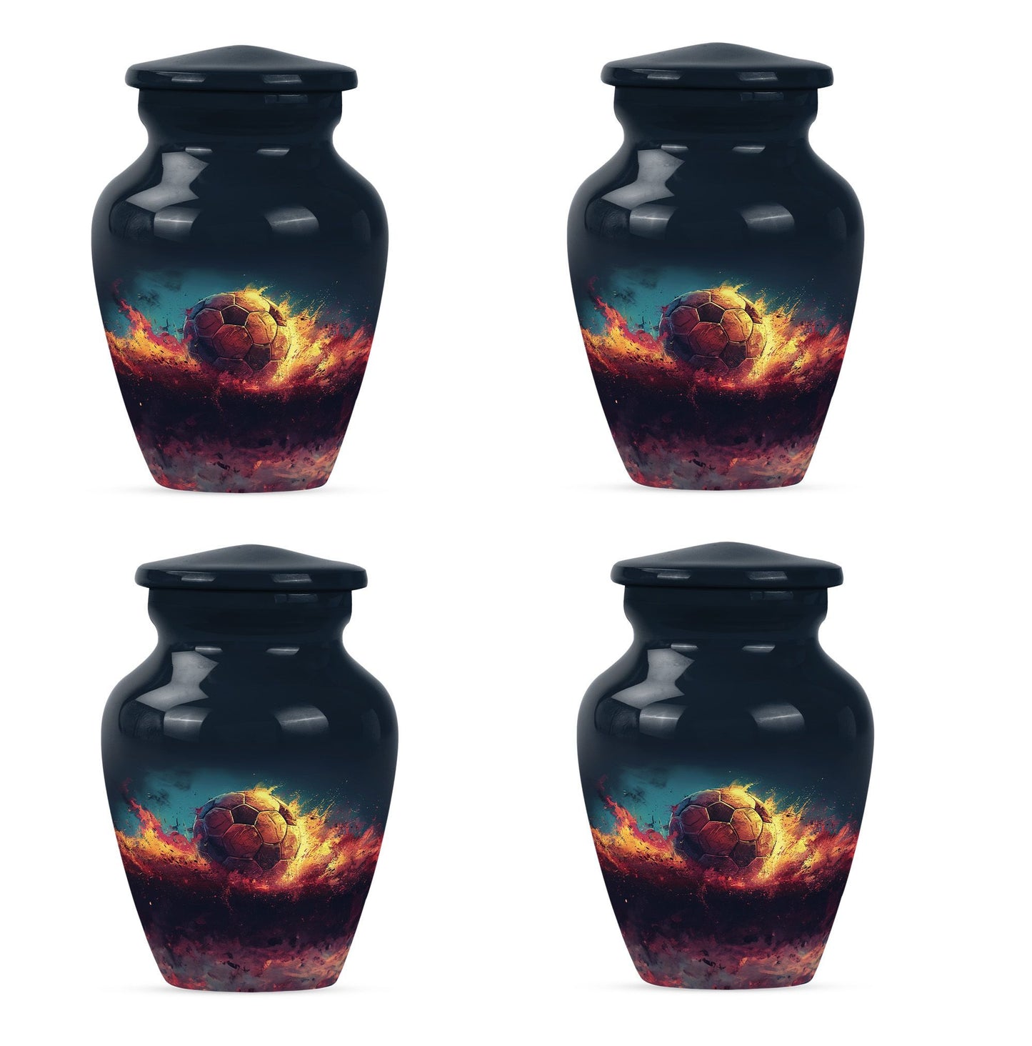 Classic Soccer Urn, Aluminum Large Cremation Urn for Male.