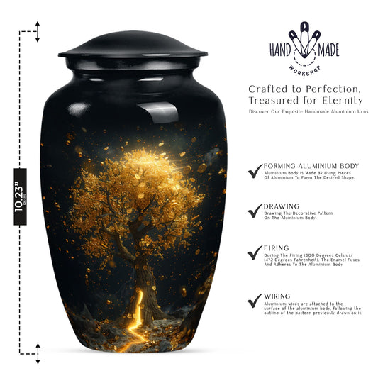 10-inch tree of life urn for burial ashes.