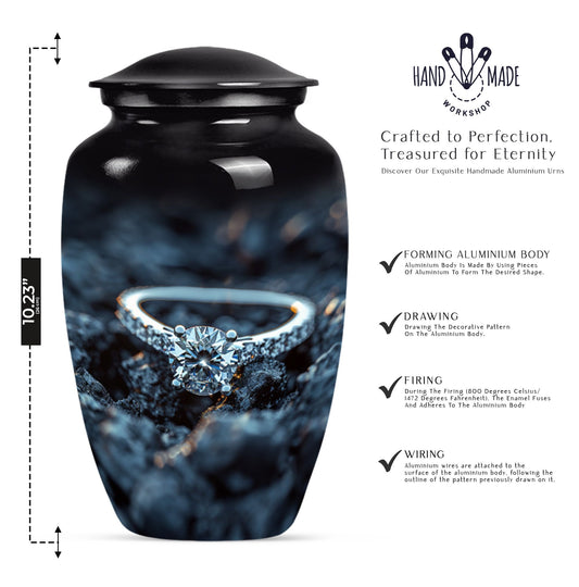 10-inch Classic Aluminium Ring Urn for mom's ashes.