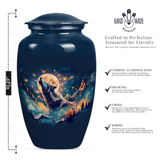 10 inch wolf urn