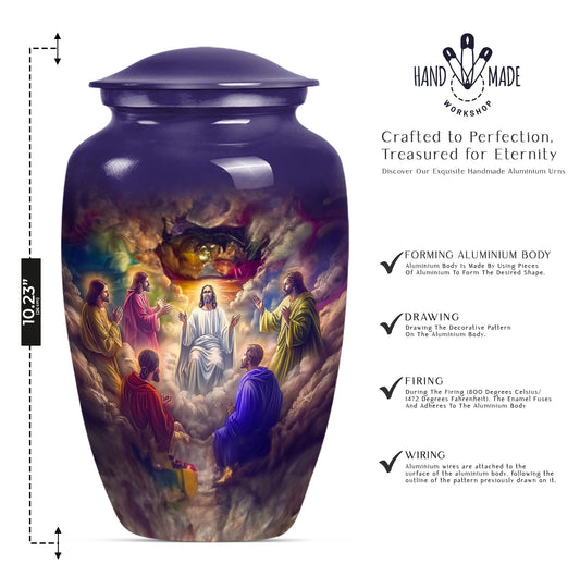 Jesus Urn, classic large funeral burial and memorial urn for human ashes