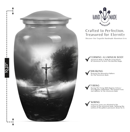classic Jesus Urn, a large memorial adult urn for cremation