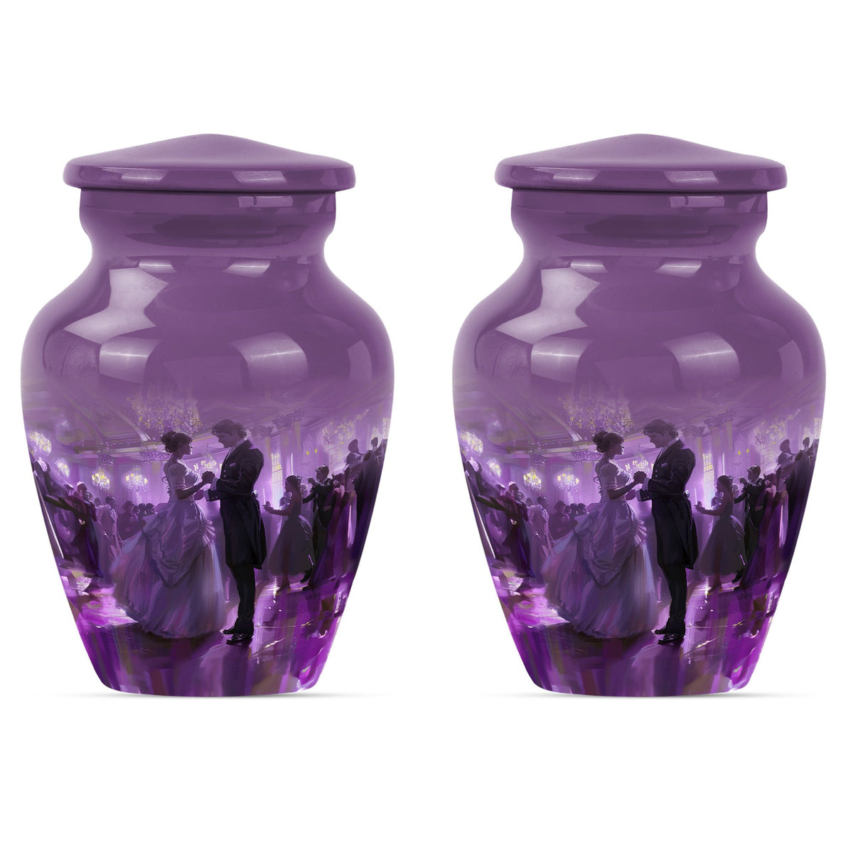 classic dancing urn, aluminium cremation urn for ashes.